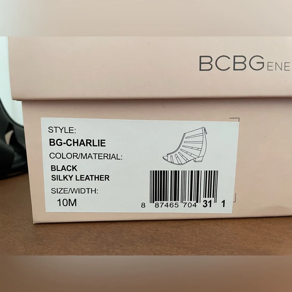 BCBGeneration Charlie heeled wedge, open peep toe shoes 10 black NWT 🎉HP x2🎉 - Picture 12 of 13